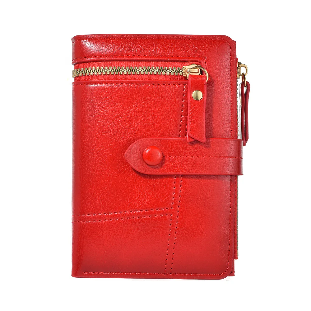 Women Wallet New Purse Ladies Europe And America PU Leather Short Folding Purse Vertical Double Zipper Fashion Women's Wallet Zipper Wallets Leather Wallet Coin Purse Wallet Women Coin Purse Faux Leather Wallet Women Purse Slim Wallet Card Wallet Pu Leather Handbags