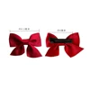 2pcs/Set Children Ribbon Bowknot Hair Clips Non Slip Alligator Barrettes Toddler Girls Sides Bangs Hairpins Cute Daily Headwear