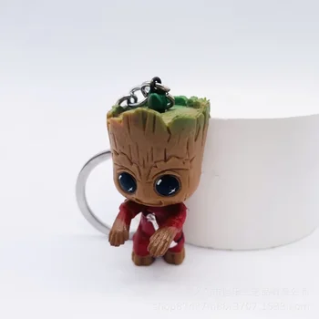 Marvel Groot Keychains Decoration Anime Action Figures Cute Toy Q Figurals Car Key Bag Decoration Models Children Birthday Gifts 4