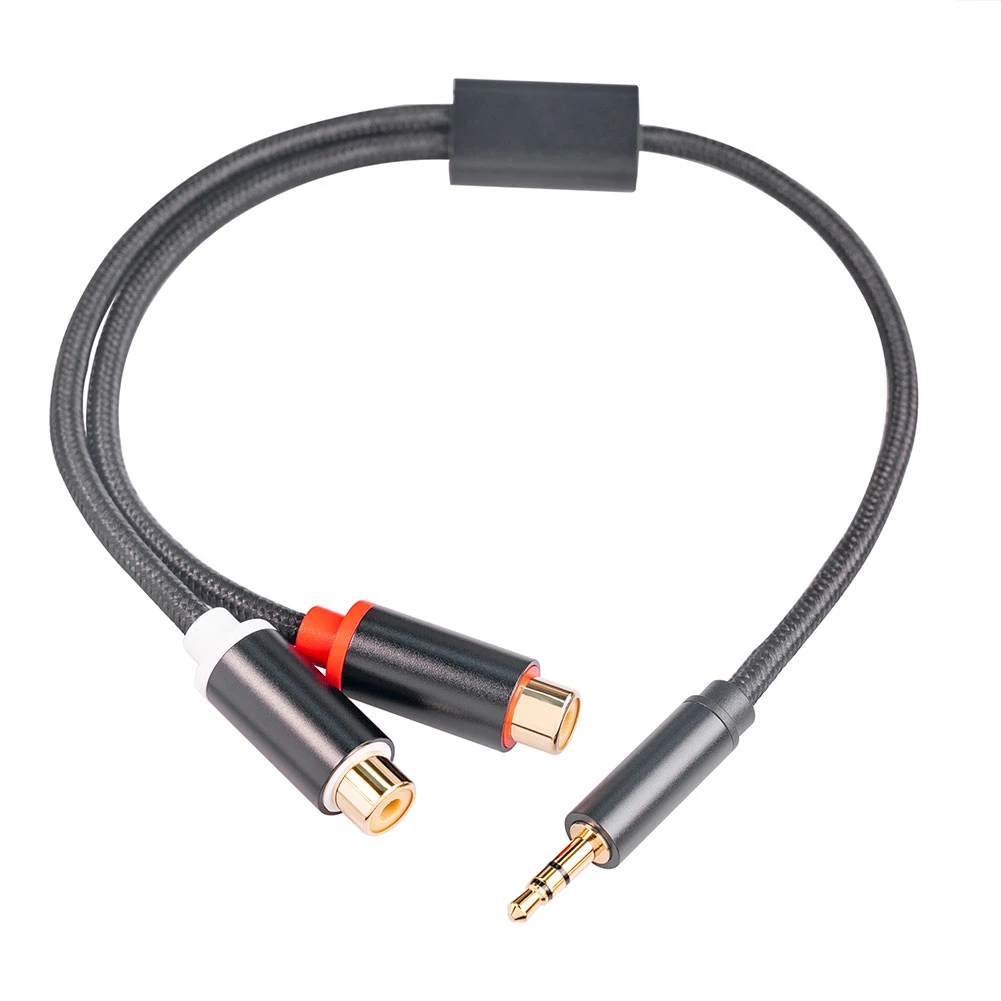 3.5mm to 2RCA Stereo Audio Cable 0.3m AUX Audio Cable TRS Stereo Male to Dual Female RCA Jack Adapter Cable for MP3 Tablets