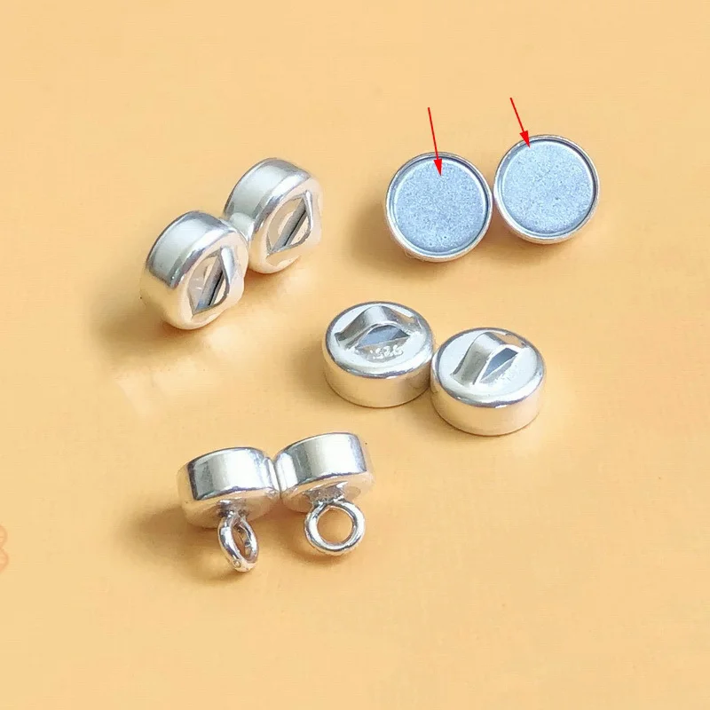 925 Sterling Silber 5,5MM Magnetverschlüsse Silberschmuck-Zubehör Verschlüsse für Halsketten-Herstellung Handgefertigte Schmuckteile – Detail 10
