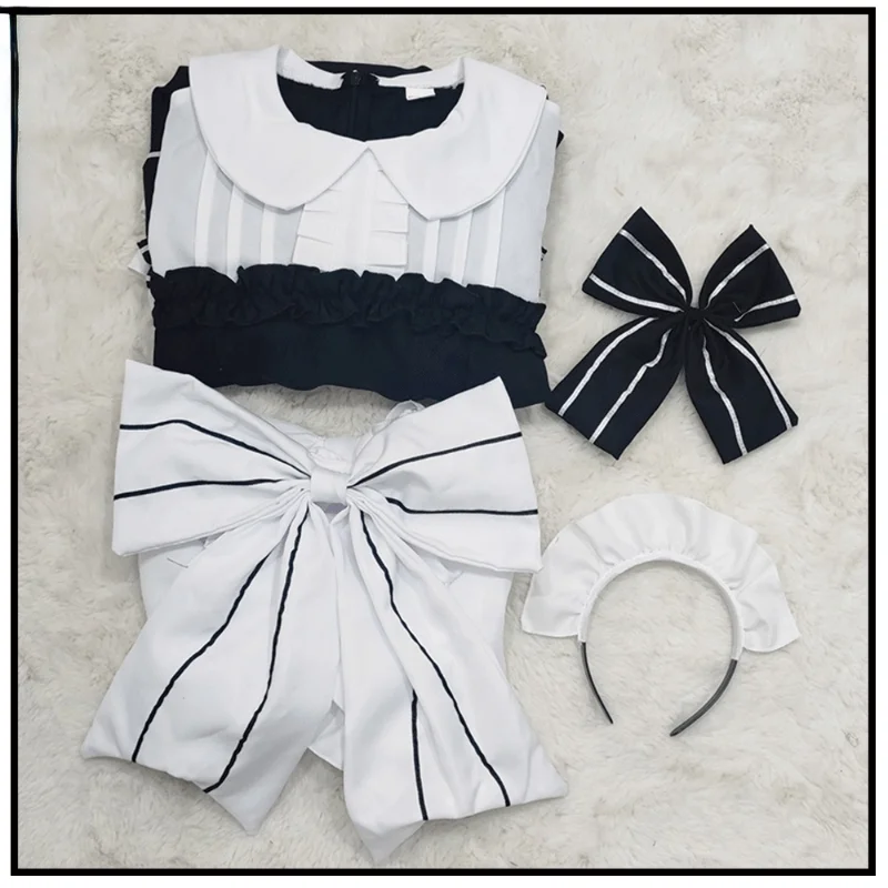 Kawaii Lolita Maid Kostüm Anime Cosplay Halloween Little Devil Outfit Peasant Bluse für Mädchen 8