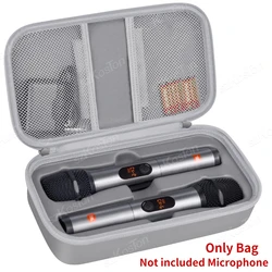 Deluxe Wireless Microphone Travel Storage Bag for Karaoke and Party Systems (Grey)
