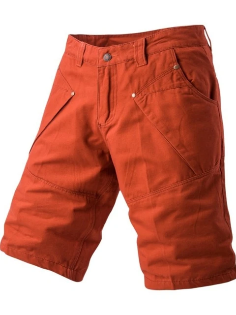 Summer men's five-point pants new large size overalls multi-pocket portable sports shorts orange