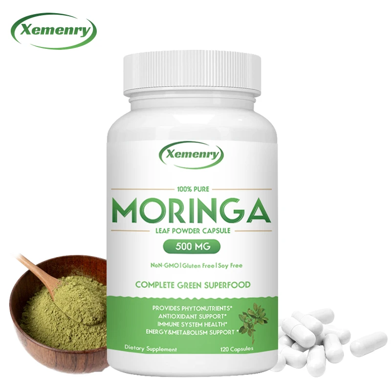 

Natural Organic Moringa Capsules 500 Mg | Supports Immune System, Energy, Metabolism
