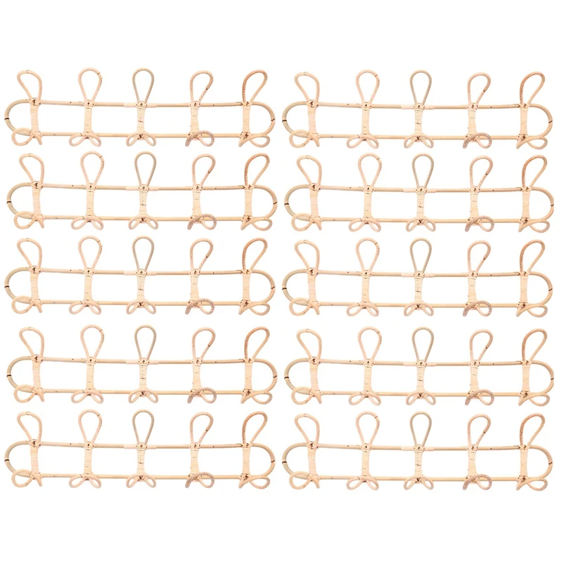

10X Large Rattan Wall Hooks Clothes Hat Hanging Hook Crochet Cloth Holder Organizer Hangers Decor For Home Decor