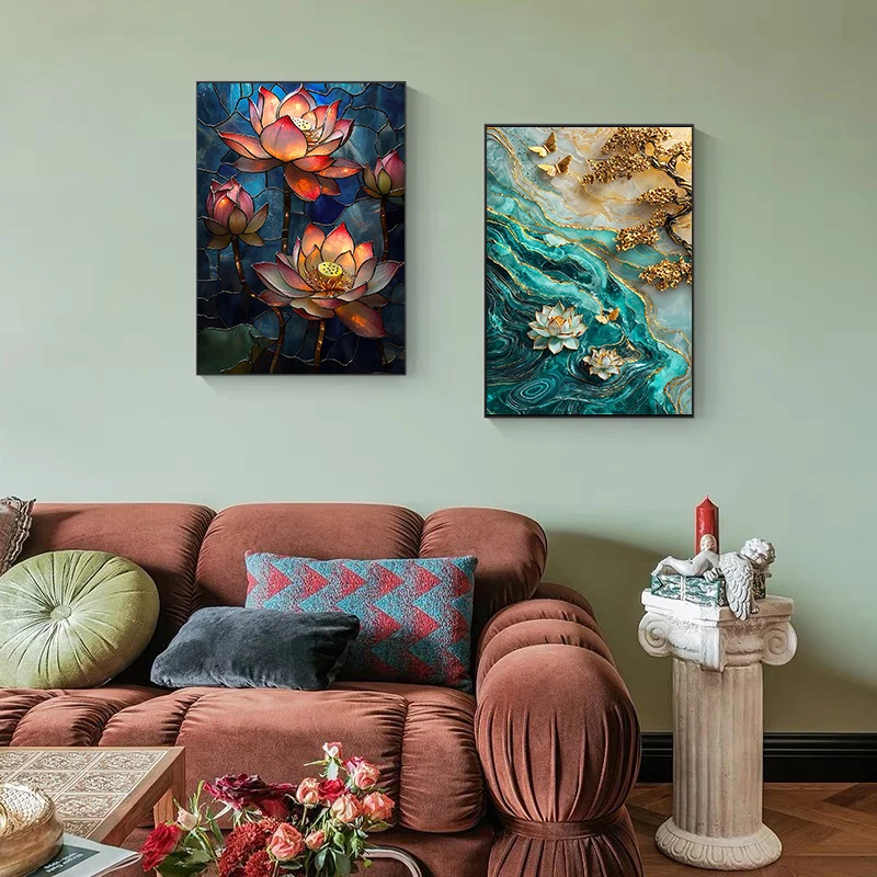 Abstract Plant Lotus Art Painting 4