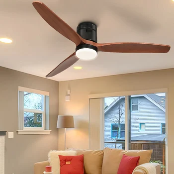 52 Inch Low Profile Ceiling Fan with Light and Remote 3 Blades Smart Ceiling Fan 2