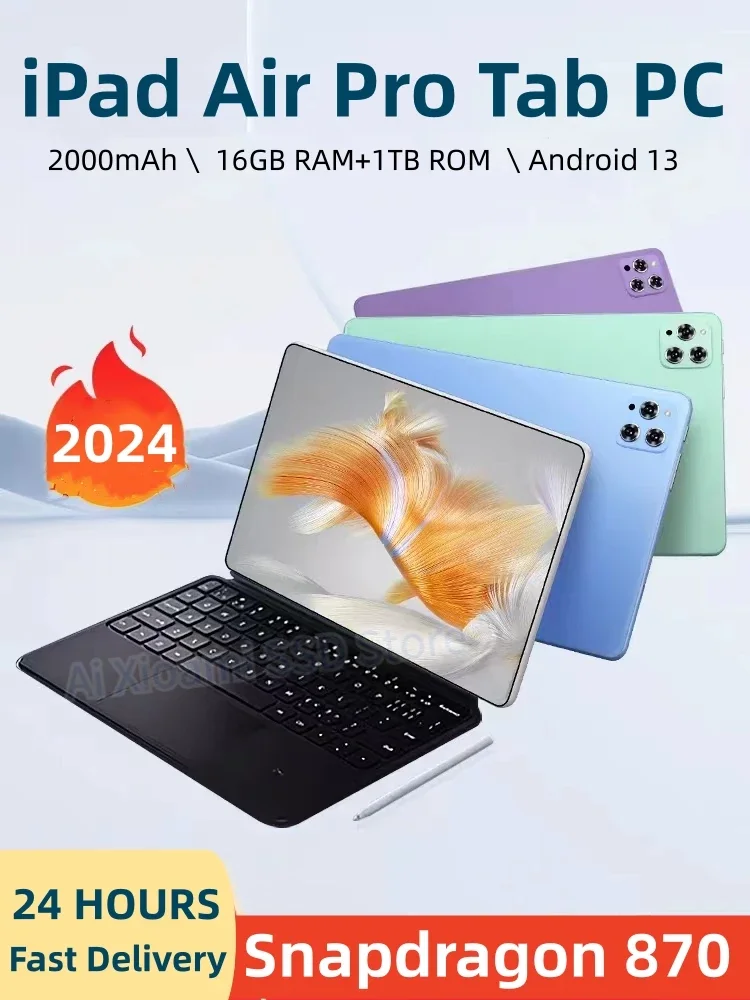 

2024Original Tablet iPad Air Pro 12 Inch 16GB RAM 1TB ROM tablet Android 13 Core Pad Tablet PC Phone Dual Wifi tablette android