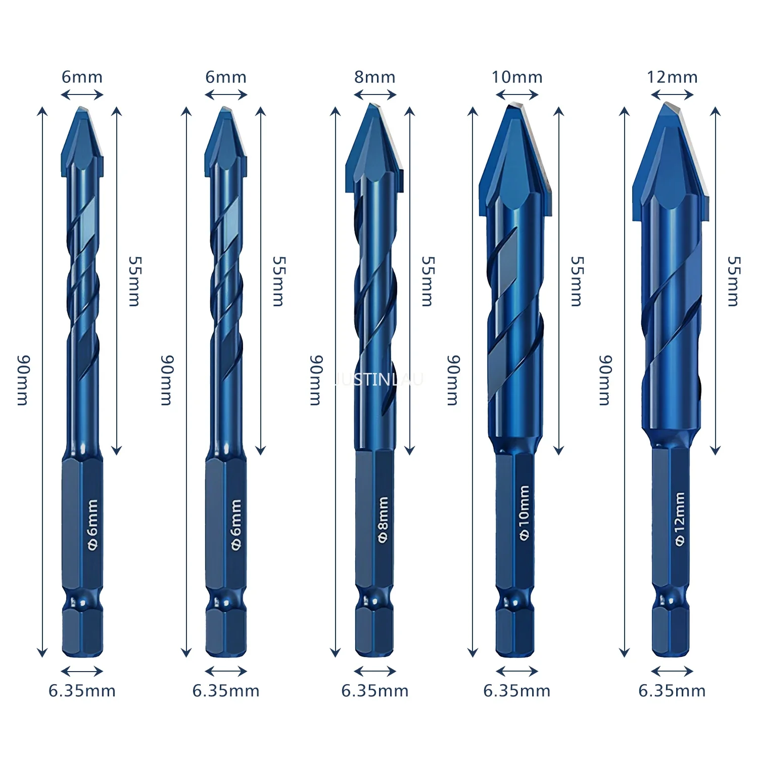 6/8/10/12mm High Hardness Eccentric Drill Precision Drilling Glass Tile Ceramic Punching Rock Slab Triangle drill bit