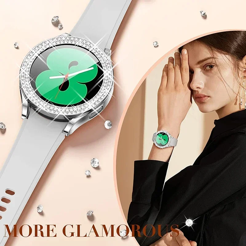 Bling Fashion Two-Row Diamond Bumper Watch Case Cover