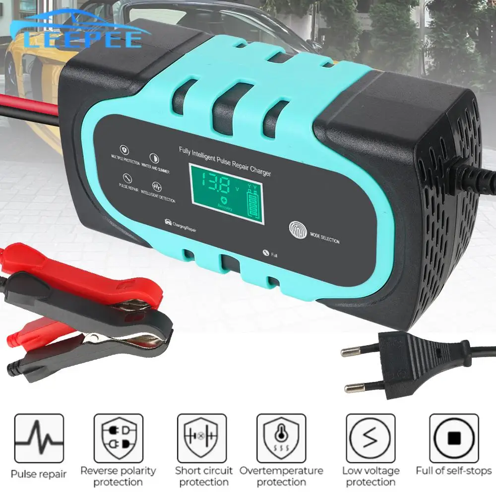 

Pulse Repair Digital Display Battery Charger Smart Car Battery Charger For Motorcycle Wet Dry Lead Acid Battery 12V 10A