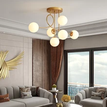 

Nordic E27 Led Ceiling Chandelier For Living Room Dining Room Kitchen Bedroom Modern Pendant Lamp Glass Ball Gold Hanging Light