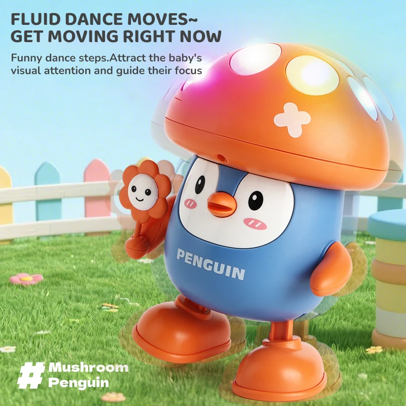 Plastic Electronic Dancing Penguin Toy with Music and Lights for Kids