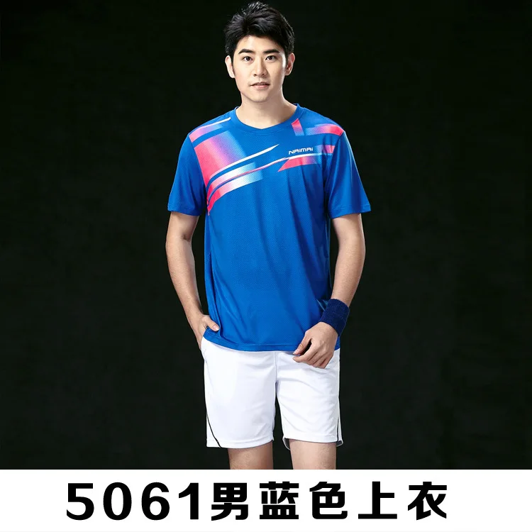 Men Badminton Shirt+Shorts Table Tennis Jersey Clothes Breathable Quick Dry Short Sleeved Sportswear Fitness Tennis T-shirt