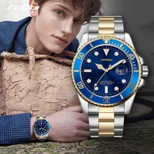 

Sinobi Luxury Fashion Men's Watches Top Brand Original Design Man's Quartz Wristwatches Stainless Steel Golden Business Clock