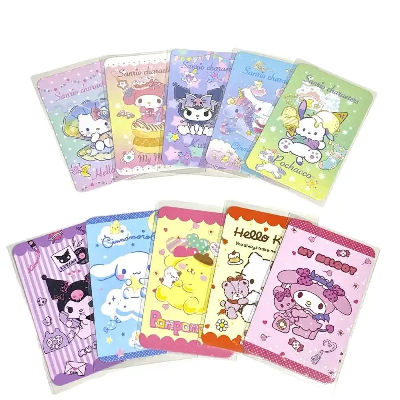 

Sanrio Kawaii Cute Kuromi Mymelody Cinnamoroll Pochacco PompomPurin Laser Card Girl Collectibles Christmas Gift For Children