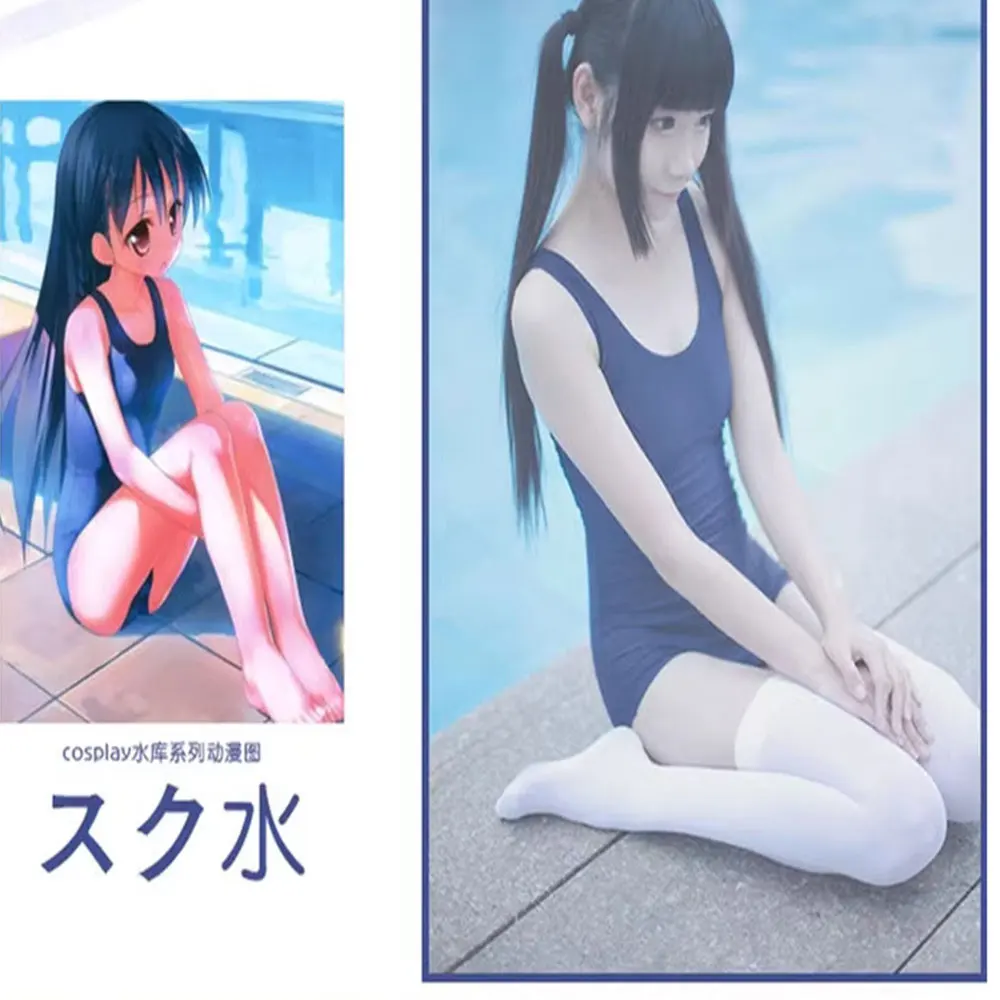 Women Swim Dresses Japanese Swimwear Sukumizu Anime Cosplay Schoolgirl One Piece