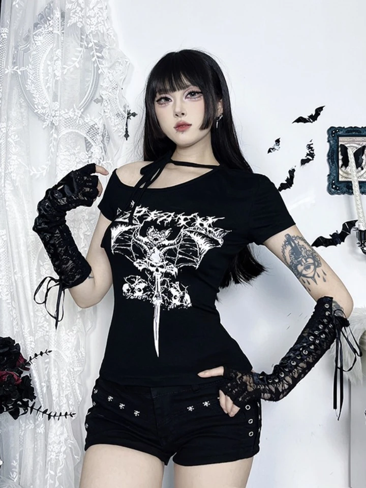 AltGoth Streetwear Gothic T-shirt Women Y2k E-girl Harajuku Grunge