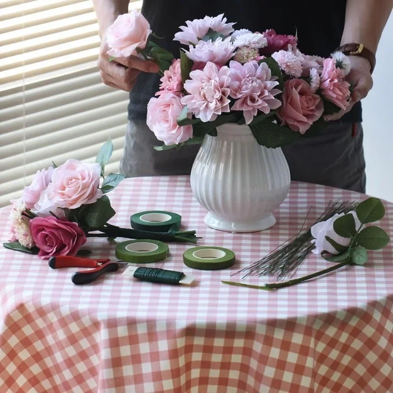 Floral Tapes Self-adhesive Floral Paper Tapes Bouquet Stem Green Floriculture Tape Stamen Wrapping Florist DIY Artificial Flower Supplies