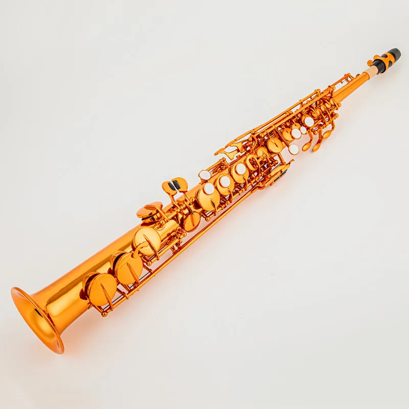 Made in France High Quality Soprano Saxophone B-flat Soprano Sax Mark VI Mouthpiece Reeds Neck Coffee color