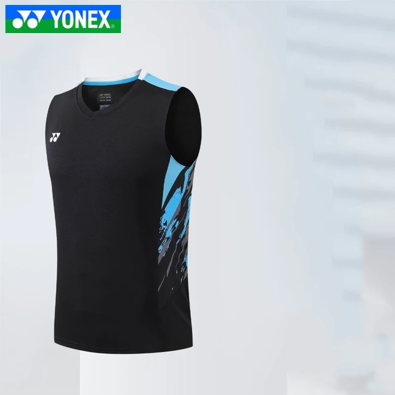 Yonex men's shorts sleeveless short sleeve badminton game training clothes quick dry breathable sweat absorption top T-shirt badminton shorts