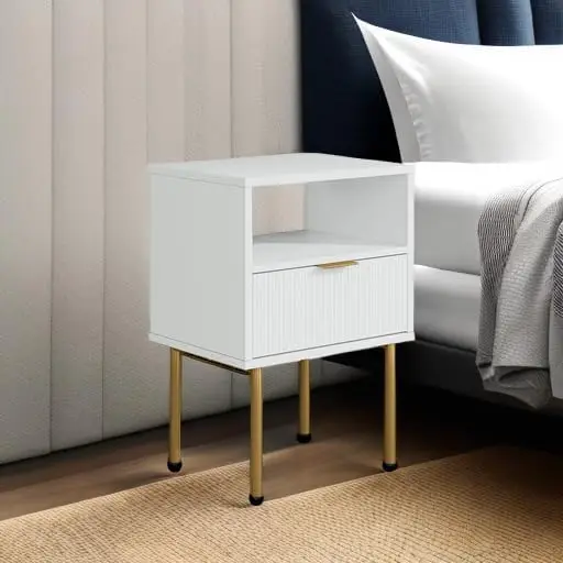 Mid-Century Gold Nightstand 5