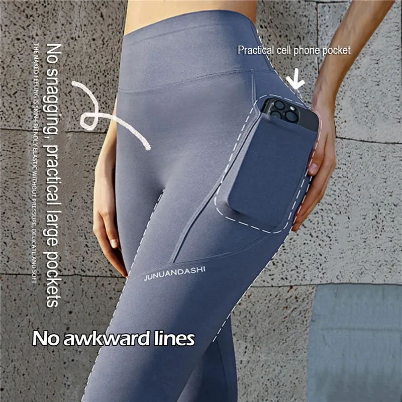 Gymshark-pantalones de cintura alta para mujer, mallas adelgazantes para deporte, Fitness, entrenamiento, Yoga, con bolsillo lateral, para gimnasio, correr