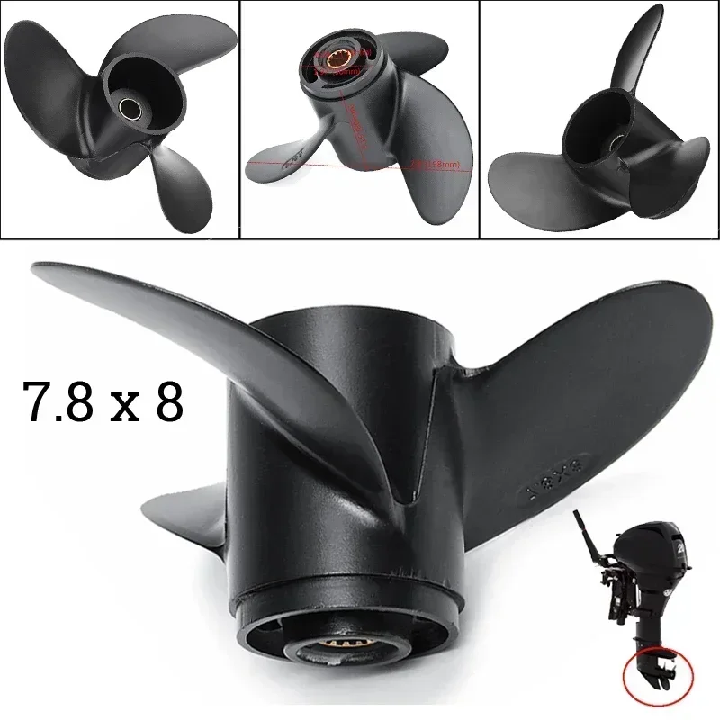 7.8 Inch Aluminum Alloy Outboard Propeller For Nissan 4-6HP 3R1W64516-0 Outboard Propeller Boat Parts 1pc marine propeller