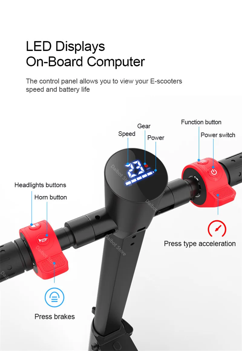 Daibot X6 Portable Electric Scooter Two Wheel Electric Scooters Mini Folding E-Scooter Power Bank