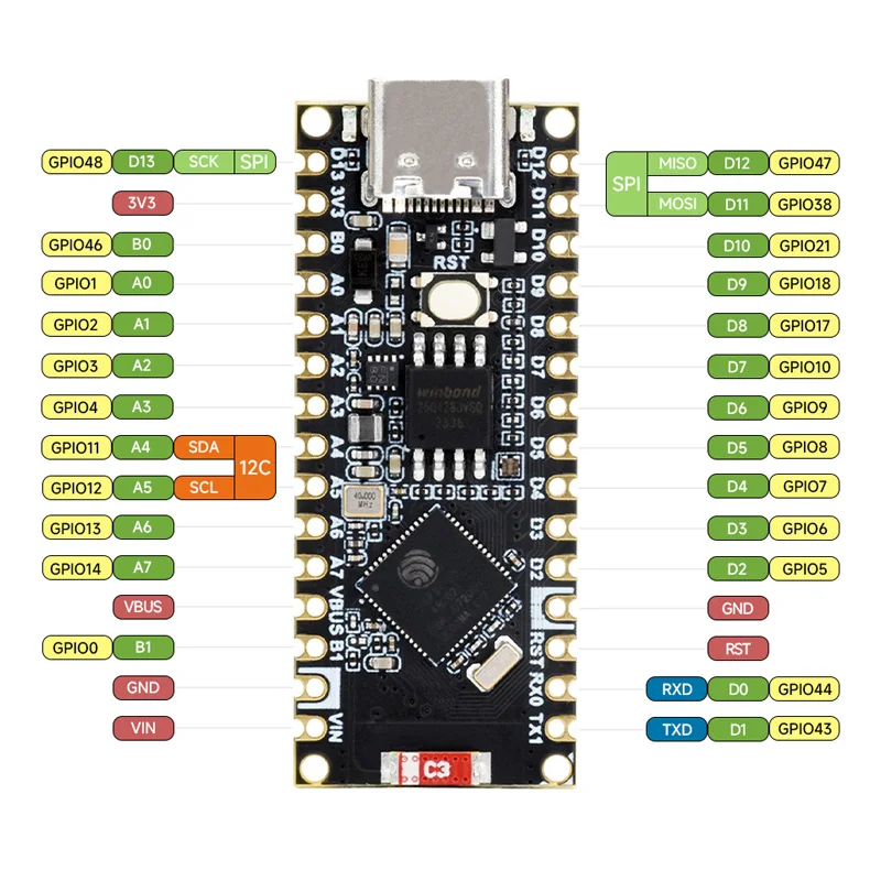 ESP32-S3-Nano Development Board Based on ESP32-S3R8 Compatible with Arduino image 6