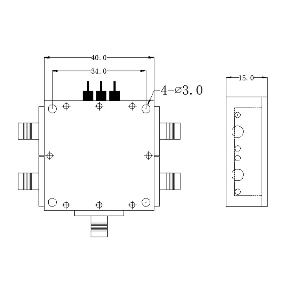 Interruttore a Levetta 0.1-6GHz da 1 a 4 per il Controllo di Tutti i Quattro Canali del Segnale Microonde - immagine 5