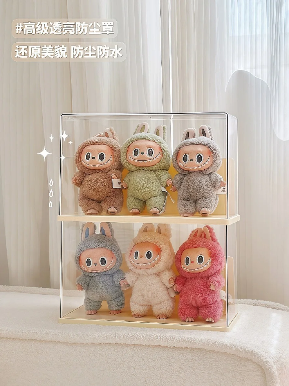 Labubu transparent display box single stackable canvas vinyl storage box figurine blind box storage rack image 14