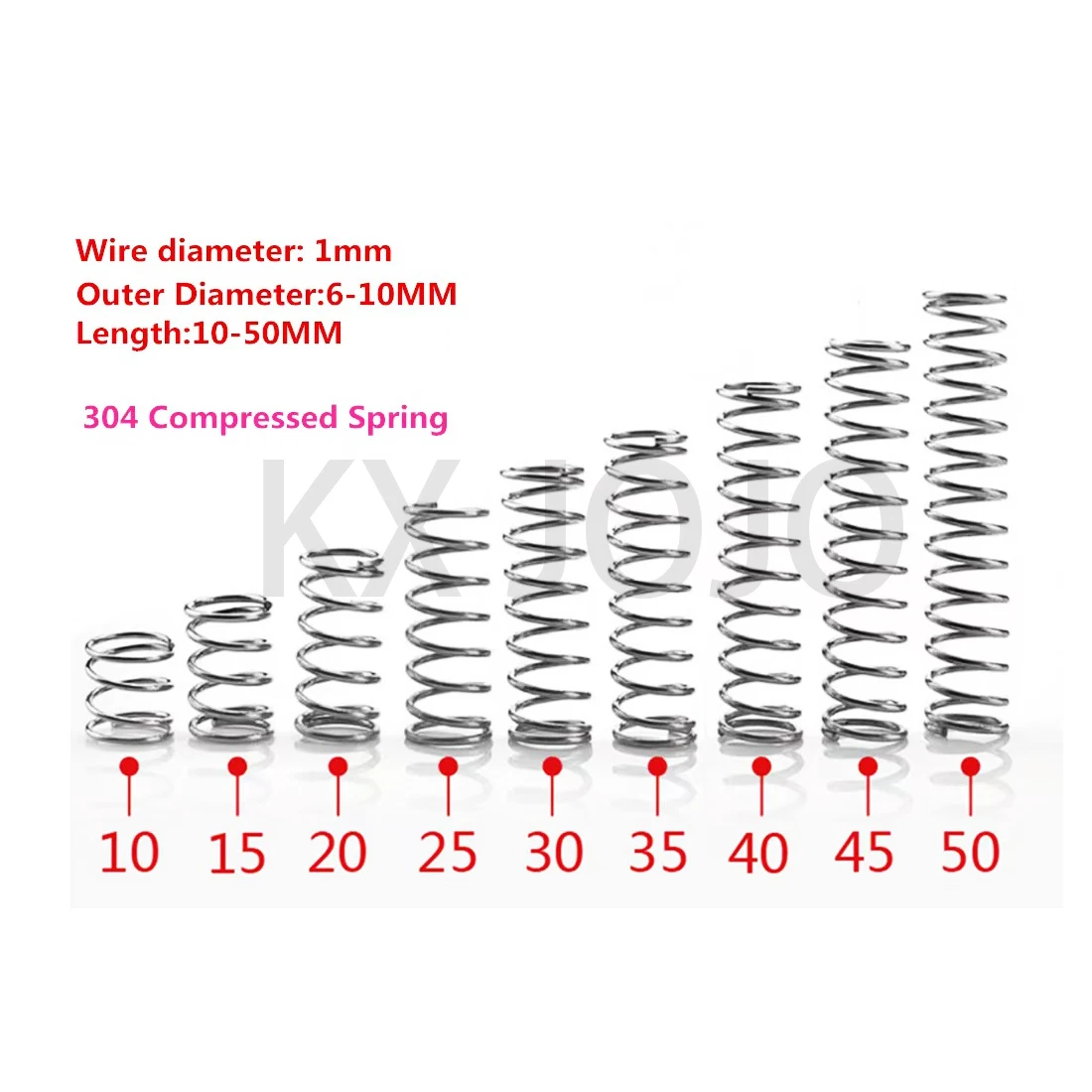 

Stainless Steel Pressure Spring Compression Return Spring 304 Diameter 0.3/0.4/0.5mm Outer Diameter 2-12mm 10pcs