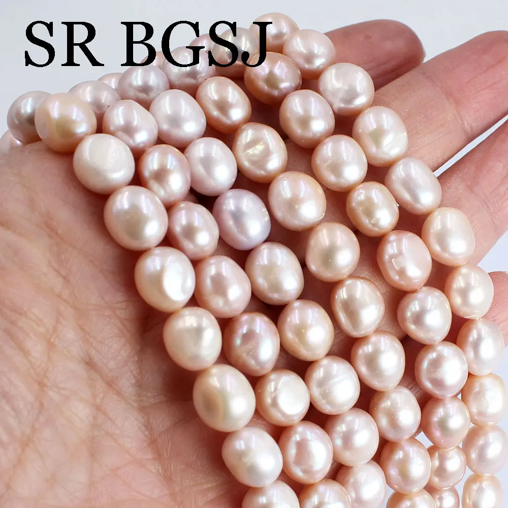 

9-10mm AAA Pink Round Beads Natural Freshwater Pearls Beads for Jewelry Making Supplies DIY Women Necklace Charms Bracelet