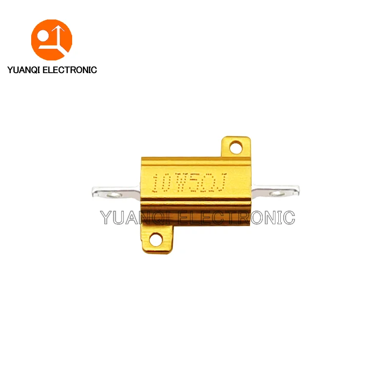Wirewound Resistor Metal Wirewound Resistor 1PC 10W RX24 Aluminum Power Metal Shell Case Wirewound Resistor 0.1-30K 0.22R 1R 2R 3R 5R 6R 8R 10R 25R 100R 500R 1K 10K ohm