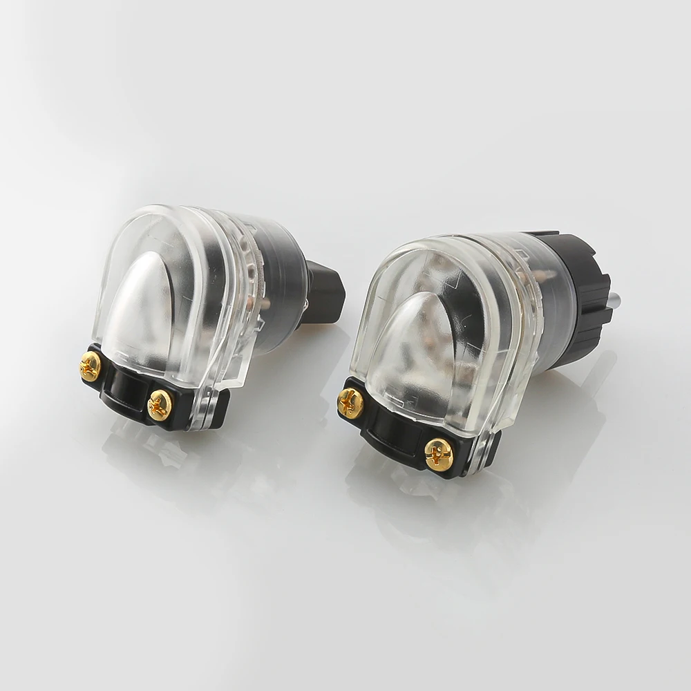 HiFi IEC C13 암 소켓 로듐 도금 전원 커넥터 Schuko 플러그 DIY 전원 케이블 어댑터용 L자형 직각 EU 플러그