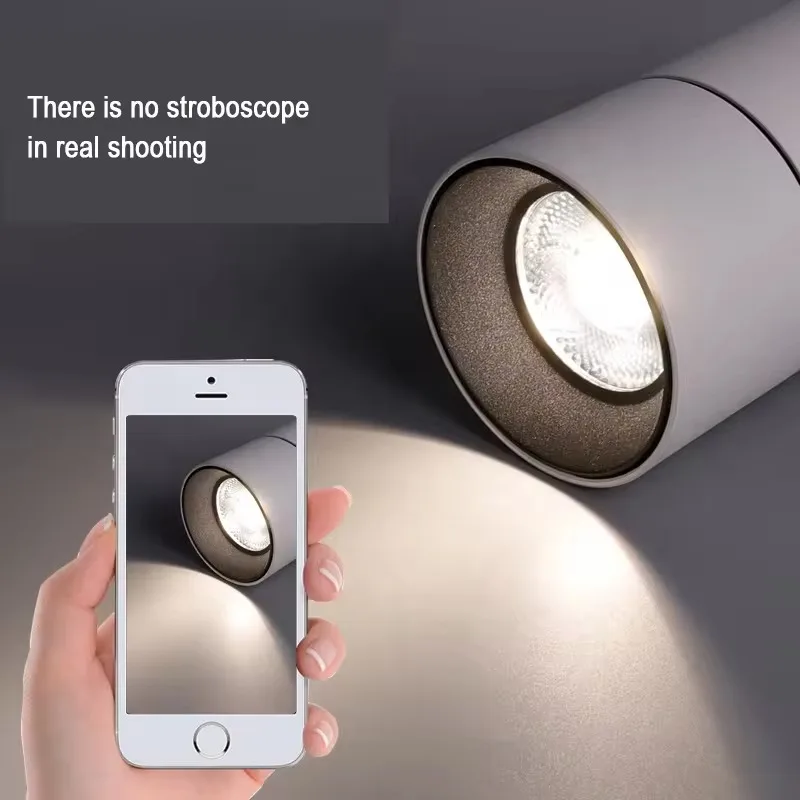 Round Surface-mounted Dimmable Spotlights Foldable and rotates 360&deg; Spot Down Light 7W 10W 12W 15W 110V 220V Interior lighting