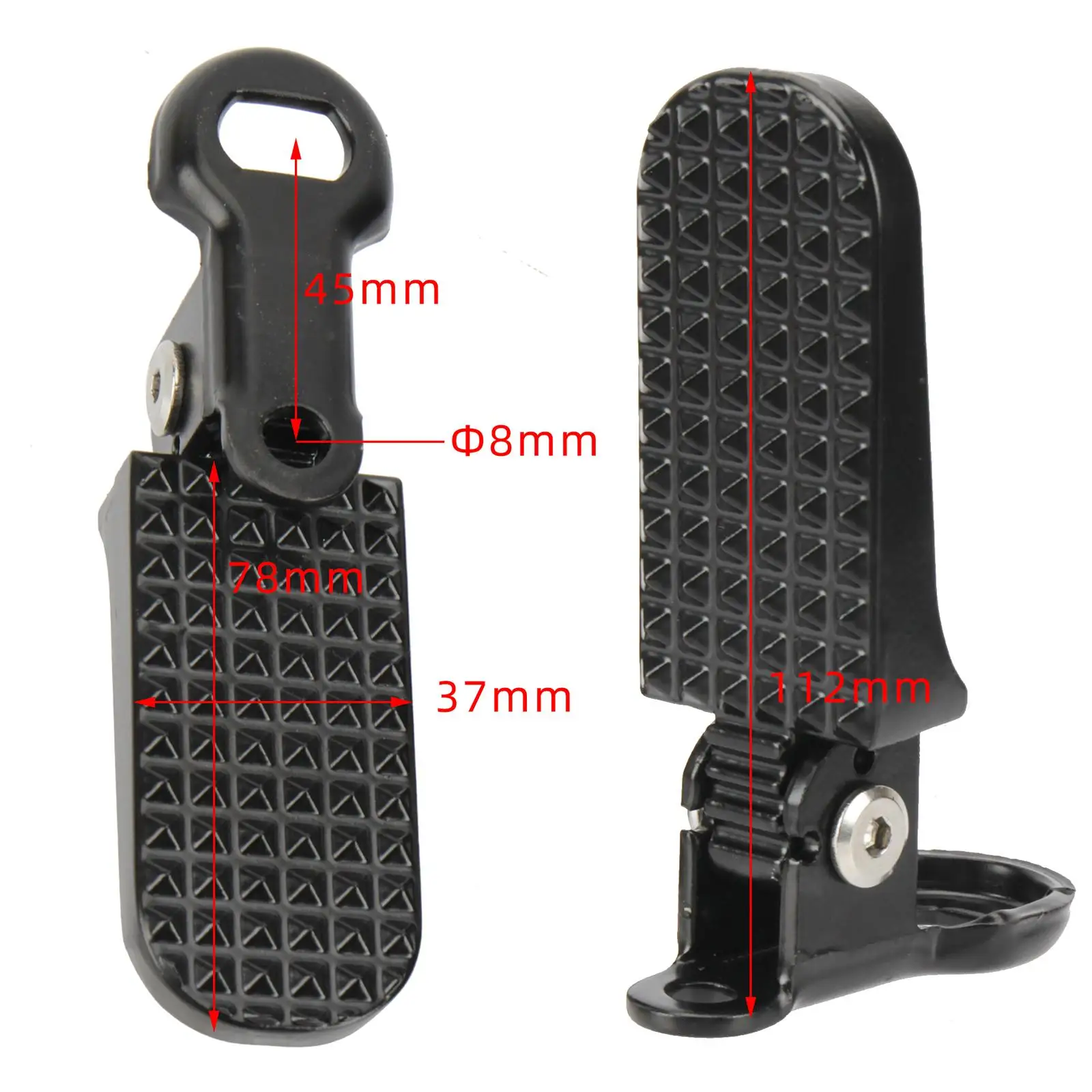 Bicycle Rear Pedals Foldable Footrest Easy Installation Universal Non-Slip