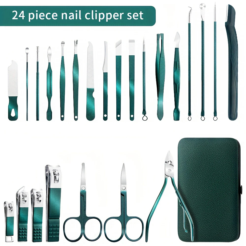 7/13/24pcs Manicure Tool Set, Cuticle Nippers And Cutter Kit, Professional Nail Clippers Pedicure Kit, Nail Art Tools 5