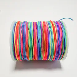Vibrant 1mm Rainbow Elastic Beading Cord for Jewelry Crafting & Supplies (Color)