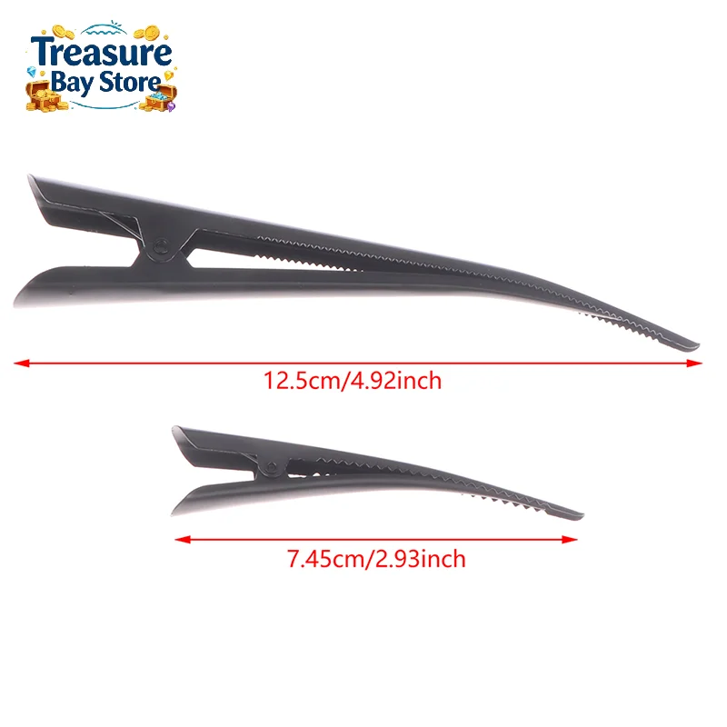 4개입 12.5cm 메탈 헤어 클립 속이 빈 덕빌 헤어 클램프 헤어 악세사리 덕 티스 보우 헤어그립 미용실 팁 클립