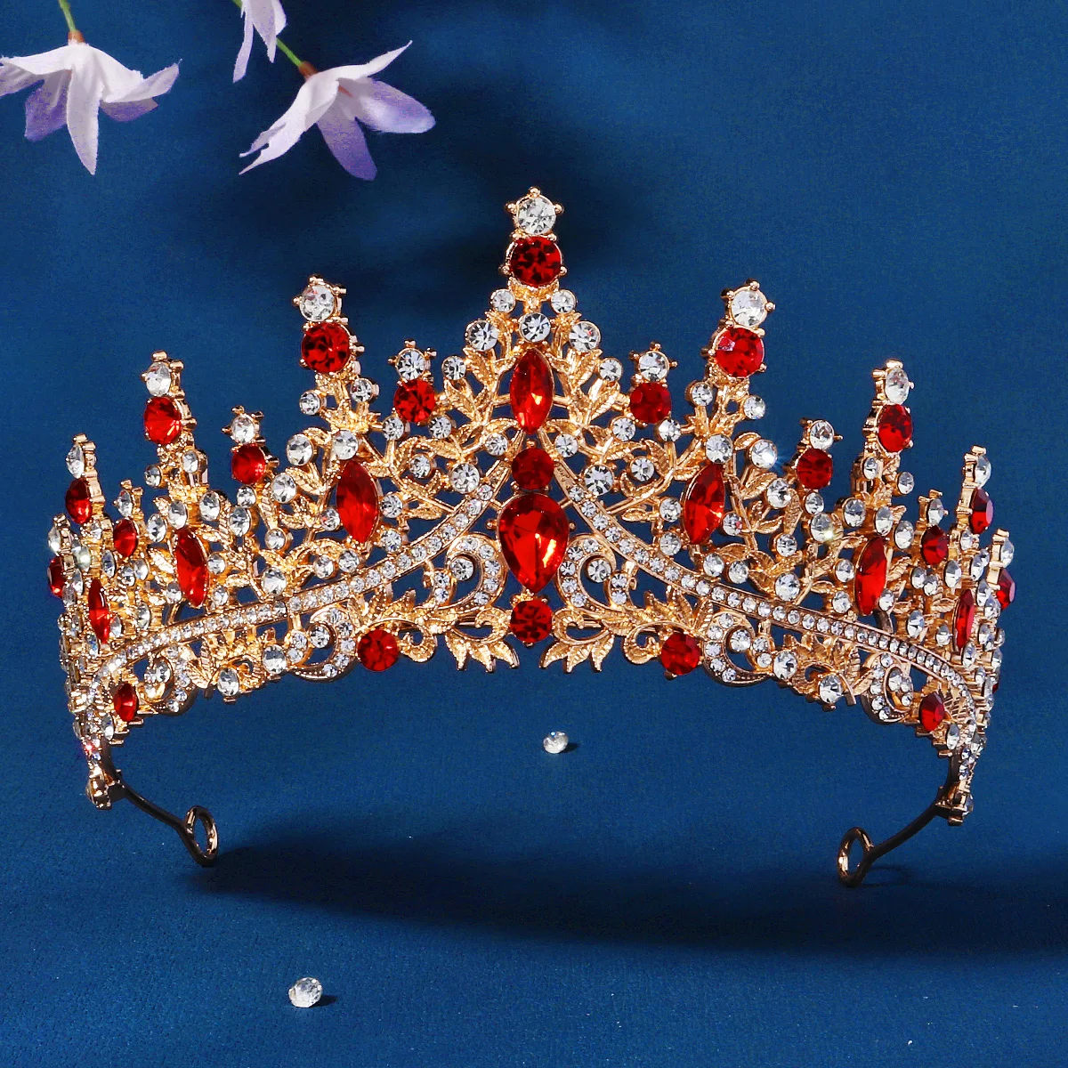 Tiara Da Regina Con Strass – Corona Per Sposa, Principessa, Compleanno E Cosplay – Fascia Glitterata Regolabile