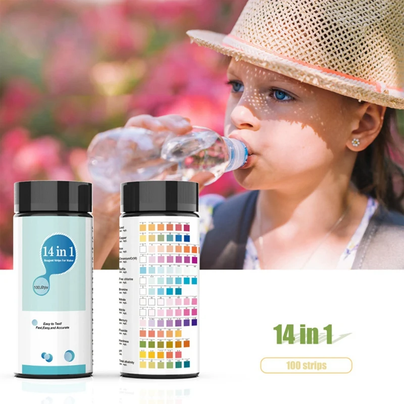 14-In-1 Water Test Strip PH Bromine Nitrate Water Quality Test For Aquarium Fish Tank Pool Nitrate Strip, Durable