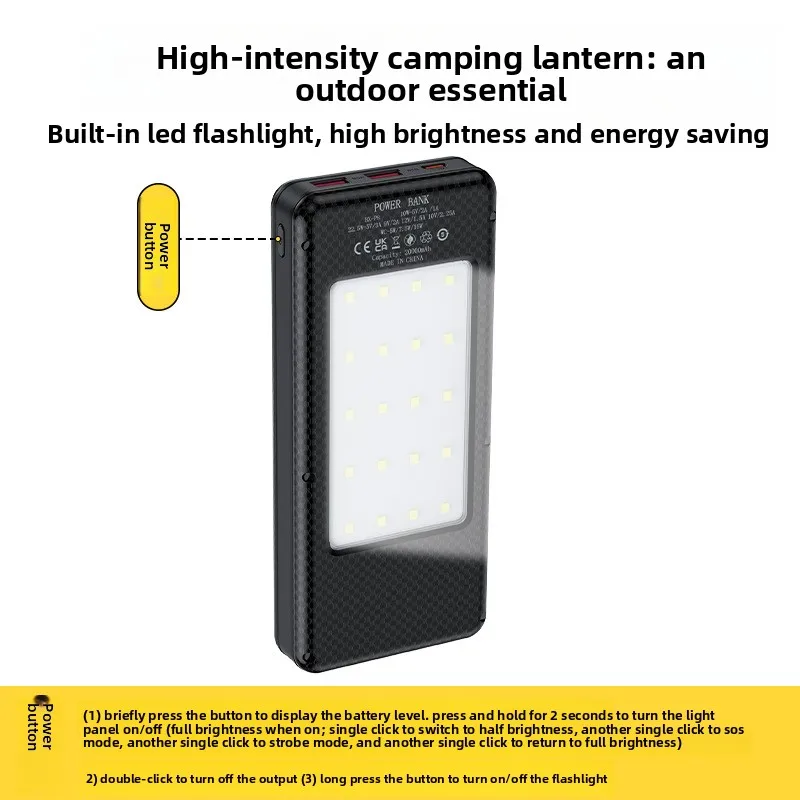 8*18650 파워 뱅크 케이스 배터리 박스 홀더 듀얼 USB 타입 C 충전 쉘 무선 충전기 캠핑 라이트 포함 아이폰 화웨이용