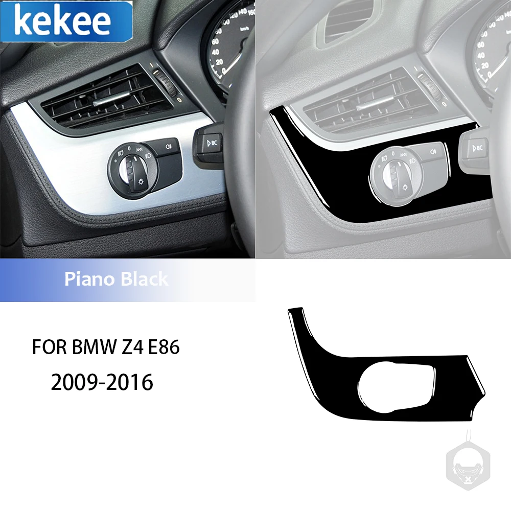 Per Bmw Z4 E89 2009-2016 Lampada Frontale Pulsante Rotante Interruttore Faro Pannello Copertura Trim Sticker Pianoforte Nero Accessori Interni Auto