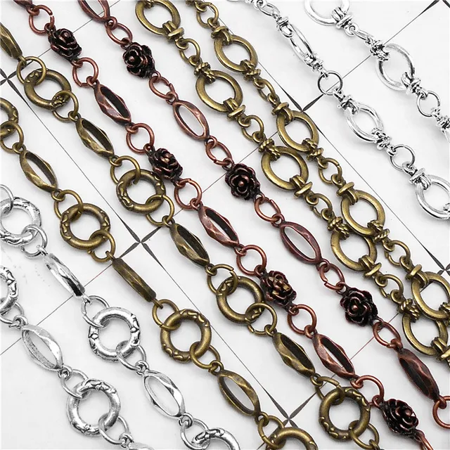 Julie Wang-Collier à Maillons Métalliques Vintage pour Femme, Bijoux Décoratifs, Accessoire de Direction, 1 Mètre par Paquet 1