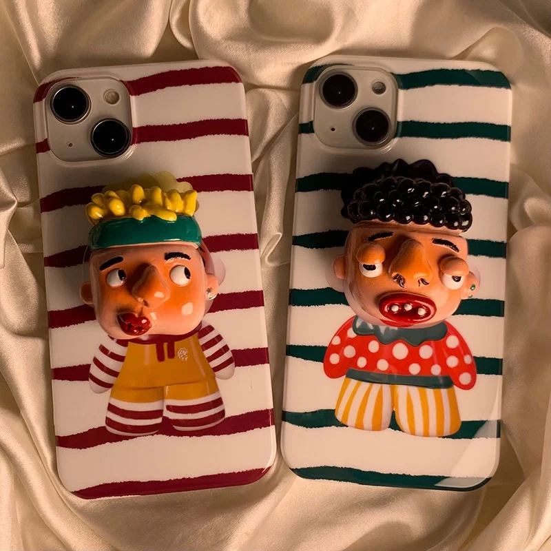 

INS Joker Phone Case for Iphone 14 13 12 11 Pro Max 7 8 14 Plus 12 13 Mini X XS Max XR Gueer Sausage Mouth Stand Phone Cover