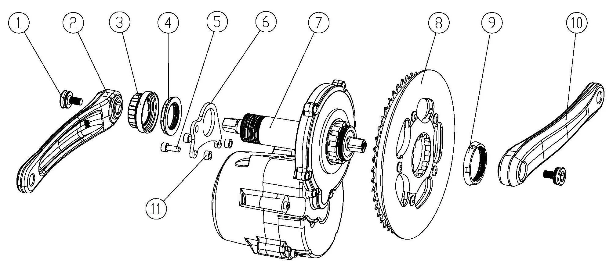 Description Picture 6 of itemToSeven DM01 1000W Electric Bike Mid Drive Motor with Torque Sensing