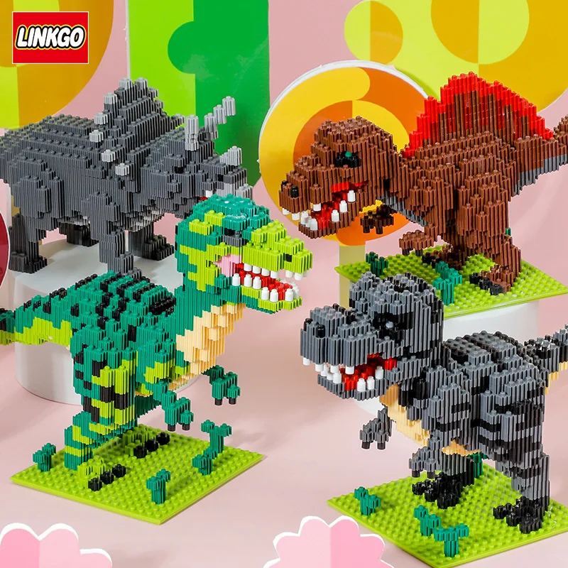 

Dinosaur Building Blocks Tyrannosaurus Figure Model Triceratops Mini Diamond Particle Assembled Micro Bricks With children Toy